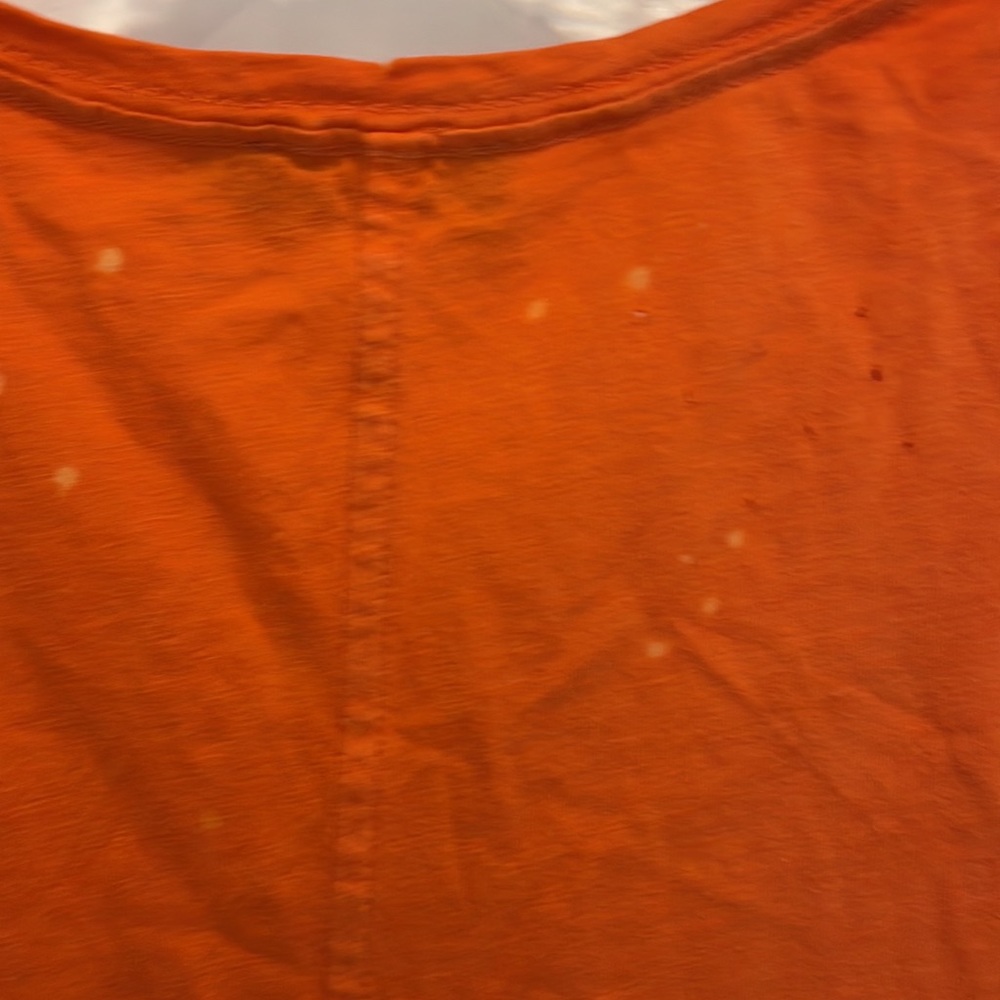 Polo Ralph Lauren Distressed Deep V-Neck Orange T-Shirt - Picture 13 of 13